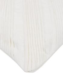 Federa arredo strutturata in lino bianco Maya, 51% lino, 49% cotone, Bianco crema, Larg. 30 x Lung. 50 cm