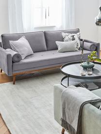 Samt-Sofa Saint (2-Sitzer) in Grau mit Eichenholz-Füßen, Bezug: Samt (Polyester) Der hoch, Gestell: Massives Eichenholz, Span, Samt Grau, B 169 x T 87 cm