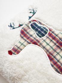 Teddy kussenhoes Dachs met kerstmotief, Wit, rood, B 30 x L 50 cm