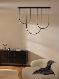 Grande suspension LED Ivar, Métal, enduit, Noir, mat, larg. 110 x haut. 90 cm