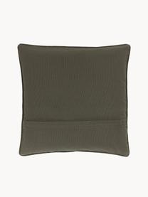 Housse de coussin 45x45 en coton vert Blaki, 100 % coton, Vert, blanc crème, larg. 45 x long. 45 cm