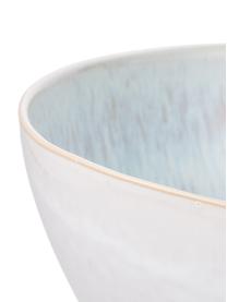 Handbemalte Salatschüssel Areia mit reaktiver Glasur, Ø 26 cm, Steingut, Hellblau, Gebrochenes Weiß, Hellbeige, Ø 26 x H 12 cm