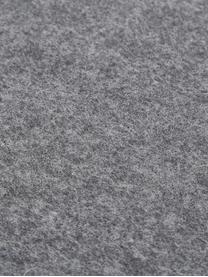 Plaid in lana leggero con finitura a frange Patriciu, 100% lana, Grigio scuro, Larg. 130 x Lung. 170 cm