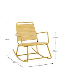 Sedia a dondolo da giardino Lillian, Acciaio verniciato a polvere, Giallo ocra, Larg. 63 x Alt. 74 cm