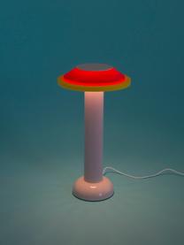 Lampada da tavolo piccola portatile a LED con luce regolabile PL2, Paralume: silicone, Struttura: metallo rivestito, Pesca, corallo, giallo, bianco, Ø 18 x Alt. 30 cm