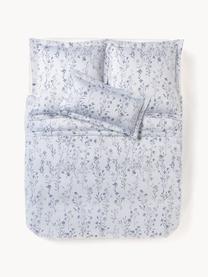 Baumwollsatin-Bettdeckenbezug Hurley mit Jacquard-Muster, Webart: Satin Fadendichte 280 TC,, Hellblau, Blau, B 200 x L 200 cm