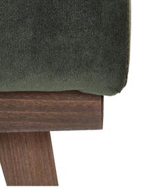 Tabouret/repose-pieds velours vert Alva, Olive