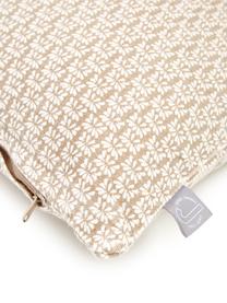 Housse de coussin 45x45 en coton Cousin, 3 élém., 100 % coton, Beige & blanc, imprimé, larg. 45 x long. 45 cm