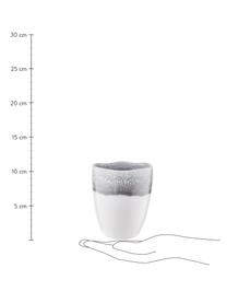 Tazza senza manico fatto a mano con sfumatura Atlantis 4 pz, Gres, Grigio, bianco, Ø 9 x Alt. 11 cm, 300 ml