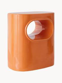 Ovale bijzettafel Space van keramiek, Keramiek, Oranje, B 36 x H 39 cm