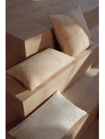 Housse de coussin 30x50 avec broderie décorative Terre, 70 % coton, 30 % lin, Beige clair, larg. 45 x long. 45 cm