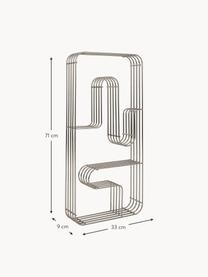 Półka ścienna z metalu Curva, Stal powlekana, Odcienie srebrnego, błyszczący, S 33 x D 71 cm