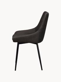 Chaises rembourrées en cuir synthétique Sierra, 2 pièces, Cuir synthétique, brun foncé, noir, larg. 49 x prof. 55 cm