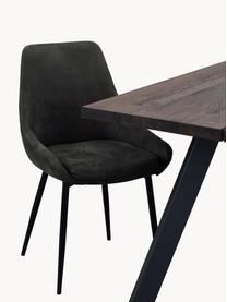 Kunstleren gestoffeerde stoelen Sierra, 2 stuks, Bekleding: polyester in suede-look M, Poten: gelakt metaal, Kunstleer donkerbruin, zwart, B 49 x D 55 cm