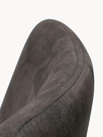 Sillas tapizadas en cuero sintético Sierra, 2 uds., Tapizado: poliéster en aspecto ante, Patas: metal pintado, Cuero sintético gris oscuro, An 49 x F 55 cm