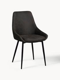 Chaises rembourrées en cuir synthétique Sierra, 2 pièces, Cuir synthétique, brun foncé, noir, larg. 49 x prof. 55 cm