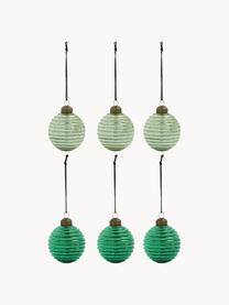 Kerstballen Lolli, set van 6, Groen, lichtgroen, Ø 6 x H 7 cm