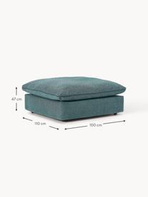 Pouf Felix, Tissu vert turquoise, larg. 100 x prof. 110 cm