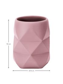 Zahnputzbecher Crackle aus bruchfestem Polyresin, Polyresin, Rosa, Ø 8 x H 10 cm