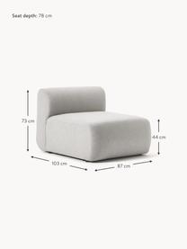Chauffeuse pour canapé modulable Sofia, Tissu gris clair, larg. 87 x prof. 103 cm