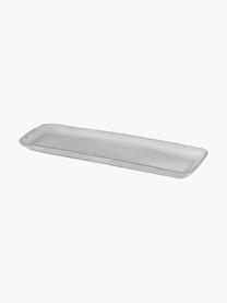 Handgemachte Servierplatte Nordic Sand, L 35 cm, Steingut, Hellgrau, B 35 x T 13 cm