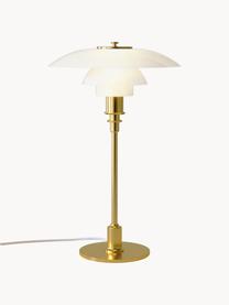 Lampada da tavolo grande in vetro soffiato PH 3/2, Paralume: vetro opalino soffiato a , Struttura: ottone metallizzato, Dorato, bianco, Ø 29 x Alt. 47 cm