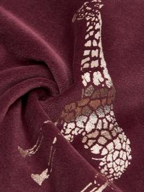 Cuscino con imbottitura Giraffe, Rivestimento: 100% cotone, Colori bordeaux, dorato, Larg. 30 x Lung. 50 cm