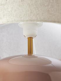 Keramische tafellamp Marin, Lampenkap: linnen (100% polyester), Lampvoet: keramiek, Nougat, lichtbeige, Ø 35 x H 46 cm