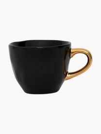 Šálek na espresso se zlatým ouškem Good Morning, 2 ks, Kamenina, Černá, Ø 6 cm, V 5 cm, 95 ml