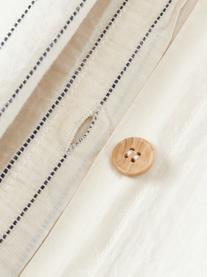 Obliečka na vankúš z bavlneného perkálu s pruhovanou dekoráciou River, Lomená biela, antracitová, Š 40 x D 80 cm