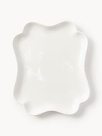 Plat de service en porcelaine Nera, Porcelaine émaillée, Blanc, haute brillance, larg. 34 x prof. 28 cm