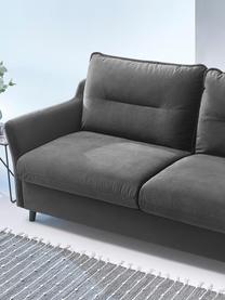 Sofa rozkładana z aksamitu Loft (3-osobowa), Tapicerka: 100% aksamit poliestrowy, Nogi: metal lakierowany, Ciemny szary, S 191 x G 100 cm