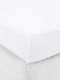 Drap-housse en jersey élasthanne pour surmatelas Lara, 95 % coton, 5 % élasthanne, Blanc, larg. 200 x long. 200 cm