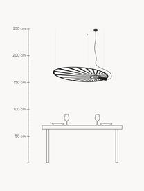Lámpara de techo artesanal grande Emi, Cable: plástico, Negro, An 110 x F 80 cm