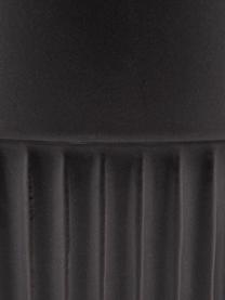 Osłonka na doniczkę z ceramiki Ribbed, Ceramika, Czarny, Ø 16 x W 15 cm