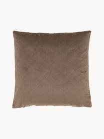 Housse de coussin velours brun texturé Luka, Velours (100 % polyester), Brun, larg. 40 x long. 40 cm