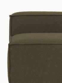 Module central en bouclette Lennon, Bouclette vert olive, larg. 89 x prof. 119 cm