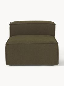 Module central en tissu bouclé Lennon, Bouclé vert olive, larg. 89 x prof. 119 cm