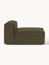 Module central en tissu bouclé Lennon, Bouclé vert olive, larg. 89 x prof. 119 cm