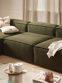 Module central en bouclette Lennon, Bouclette vert olive, larg. 89 x prof. 119 cm