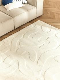 Tapis en laine tissé à la main Clio, Blanc crème, larg. 160 x long. 230 cm (taille M)