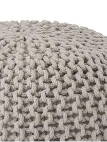 Handgefertigter Strickpouf Dori, Bezug: 100% Baumwolle, Greige, Ø 55 x H 35 cm