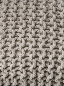 Handgefertigter Strickpouf Dori, Bezug: 100% Baumwolle, Greige, Ø 55 x H 35 cm