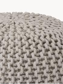 Pouf a maglia fatto a mano Dori, Rivestimento: 100 % cotone, Taupe, Ø 55 x Alt. 35 cm