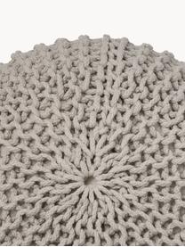 Pouf a maglia fatto a mano Dori, Rivestimento: 100 % cotone, Taupe, Ø 55 x Alt. 35 cm