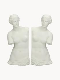 Sujetalibros artesanales Venus, 2 uds., Plástico, Blanco Off White, An 12 x Al 26 cm