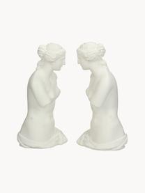 Handbemalte Buchstützen Venus, 2 Stück, Kunststoff, Off White, B 12 x H 26 cm