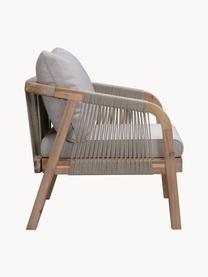 Salotto da giardino in legno di acacia Lu 4 pz, Rivestimento: 100% poliestere (resisten, Struttura: legno massiccio di acacia, Grigio, legno di acacia, Larg. 143 x Prof. 72 cm