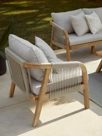 Tuin loungeset Lu van acaciahout, 4-delig, Frame: massief acaciahout, Grijs, acaciahout, B 143 x D 72 cm