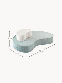 Pouf per bambini in velluto a coste Beans, Rivestimento: velluto a coste (100% pol, Velluto a coste azzurro, Larg. 95 x Prof. 78 cm